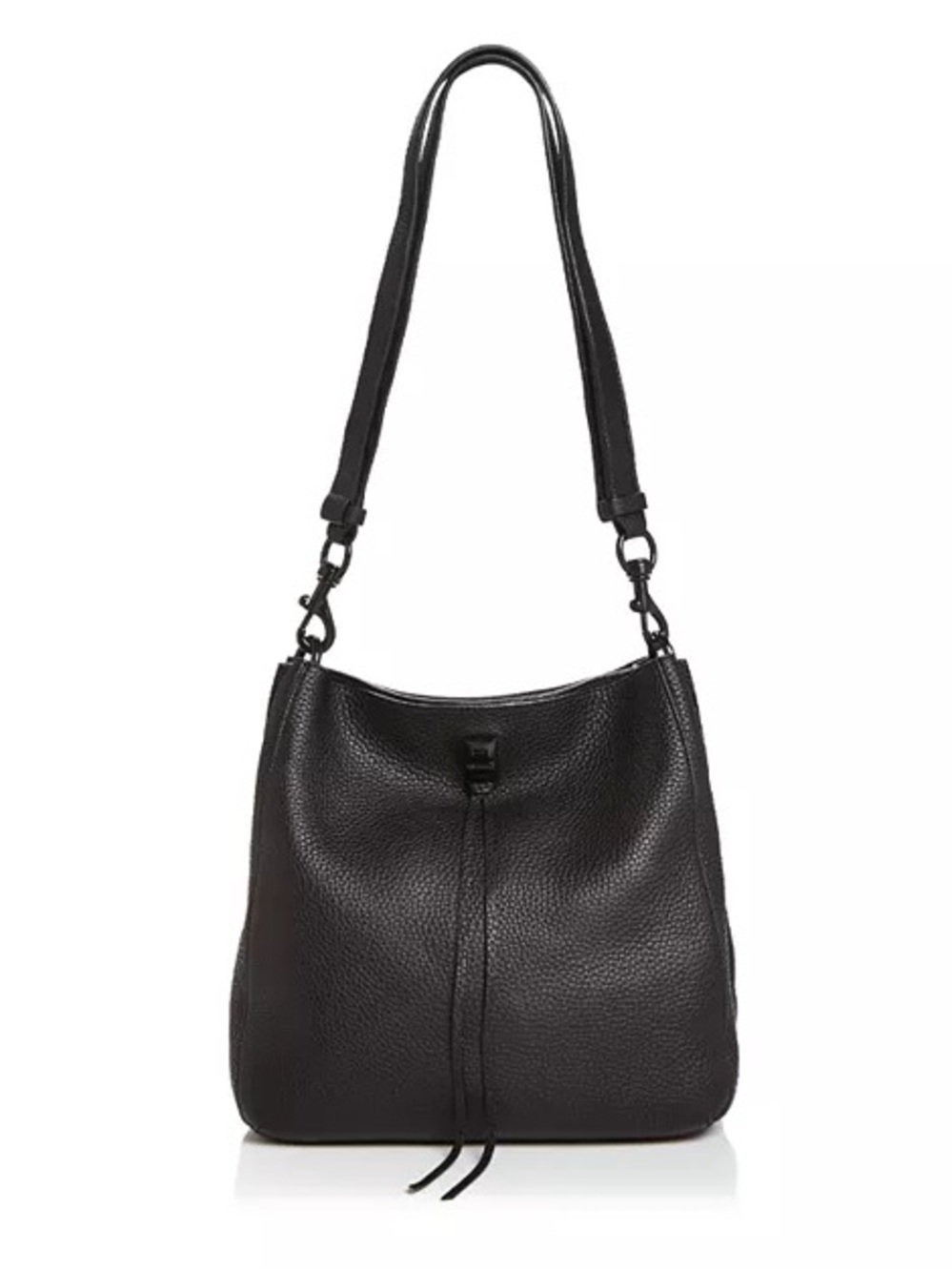 Rebecca Minkoff Darren Medium Black Pebbled Leather Shoulder Bag Purse